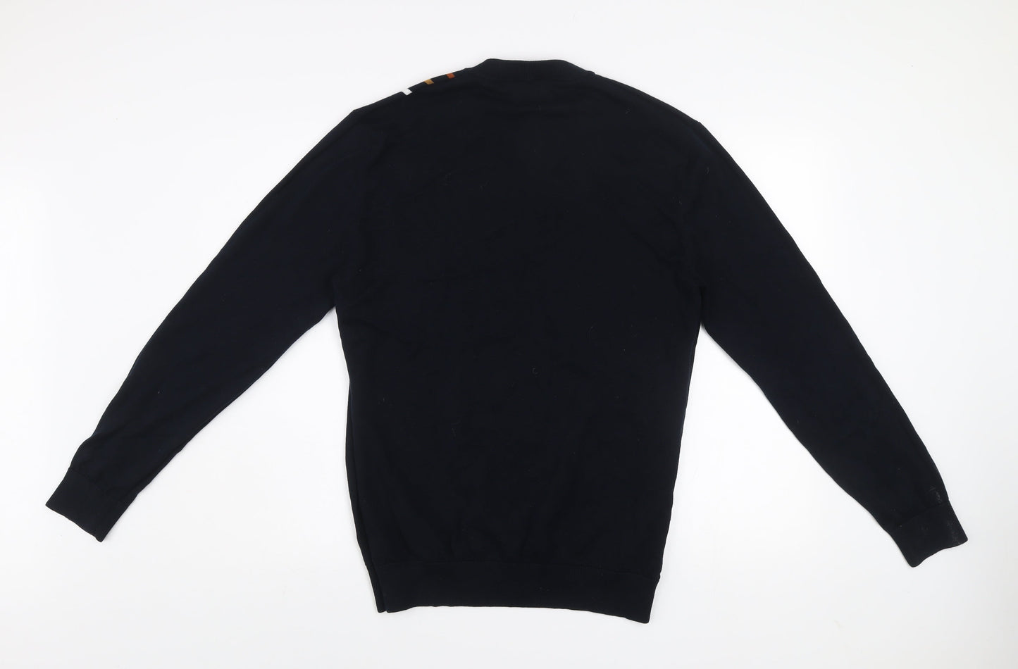 Next Men's Black Cotton Striped Crew Neck Jumper Size L