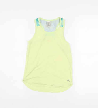 Decathlon Girls Yellow Tank Top 10-11 Years Lightweight Sports Vest