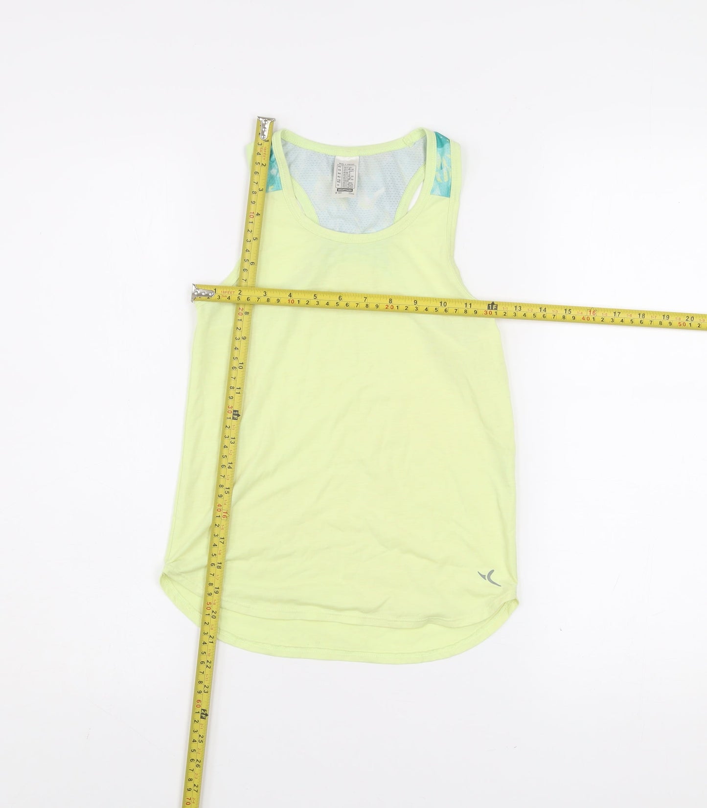 Decathlon Girls Yellow Tank Top 10-11 Years Lightweight Sports Vest