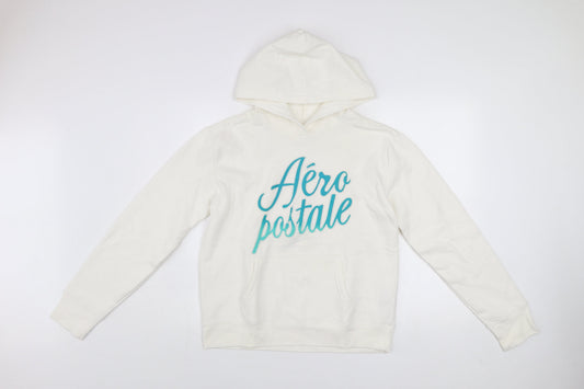 Womens UK Size M Aeropostale White Pullover Hoodie