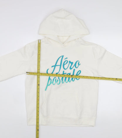 Womens UK Size M Aeropostale White Pullover Hoodie
