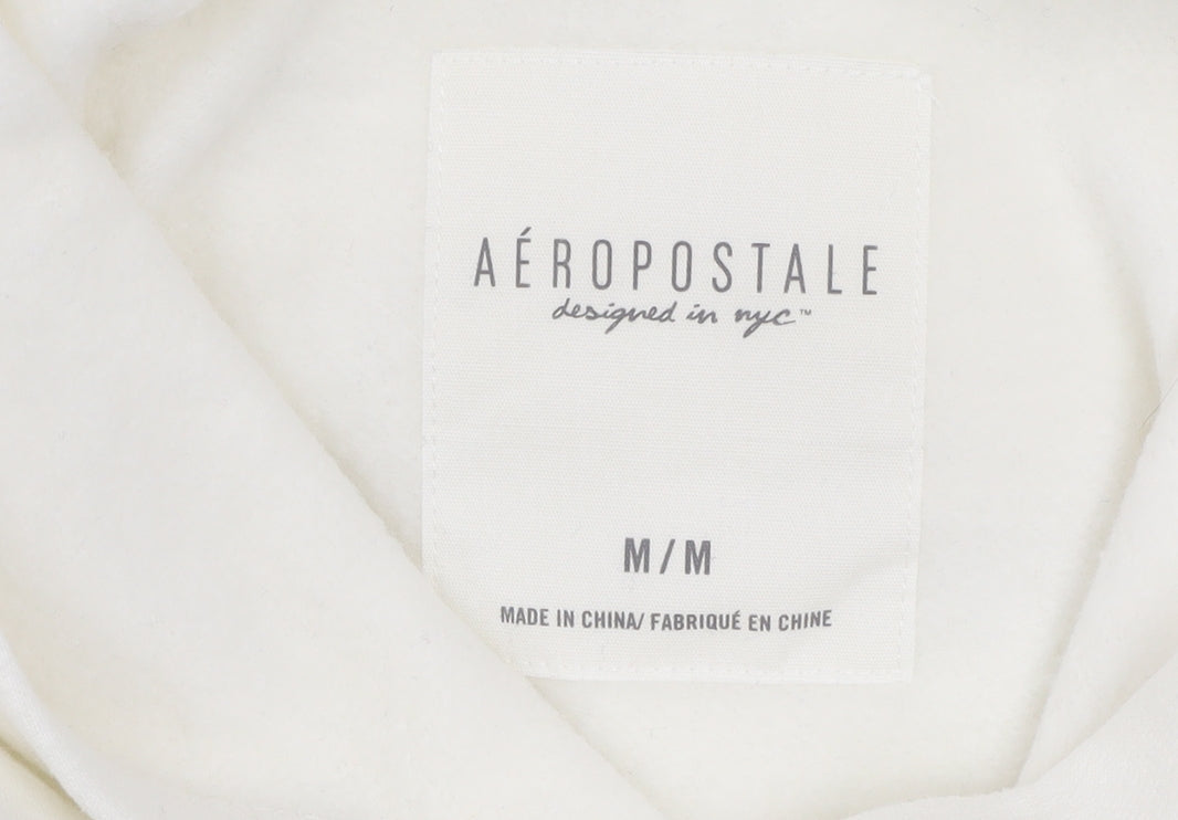 Womens UK Size M Aeropostale White Pullover Hoodie