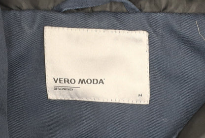 Womens UK Size M VERO MODA Blue Parka Coat