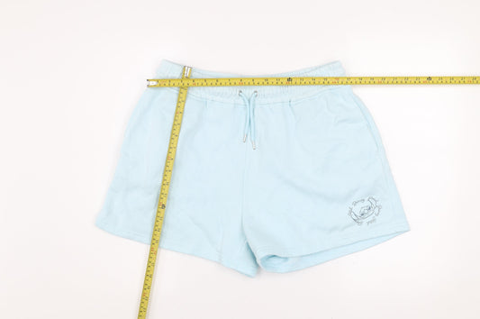 Disney Women Blue L Sweat Shorts Regular Fit Lightweight Activewear