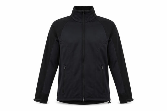 Front view of Crivit Men's Black Softshell Sports Jacket S 34/36 Waterproof Windproof