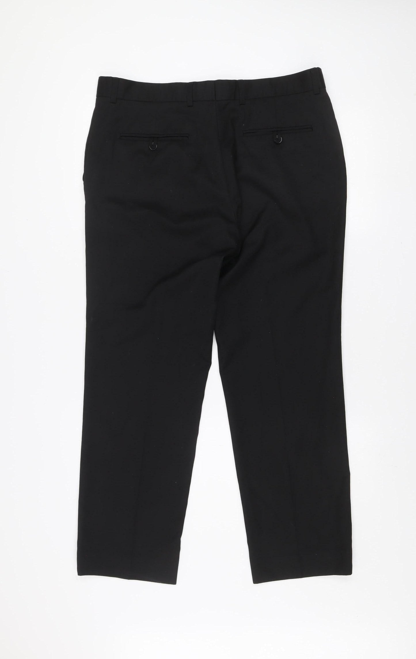 F&F Womens Black Formal Straight Leg Trousers Size 36 Regular