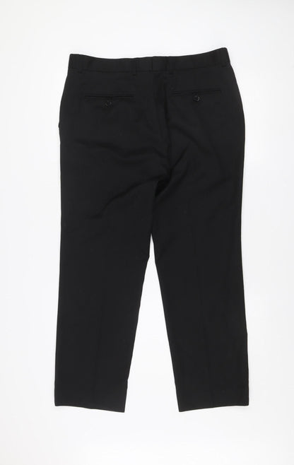 F&F Womens Black Formal Straight Leg Trousers Size 36 Regular