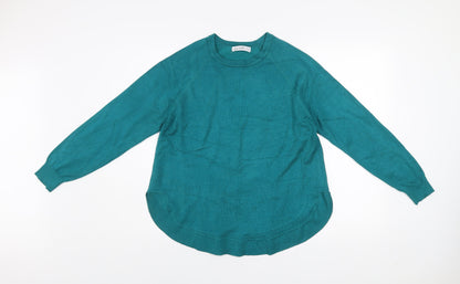 Gallery Women's Green Crew Neck Pullover Jumper UK M