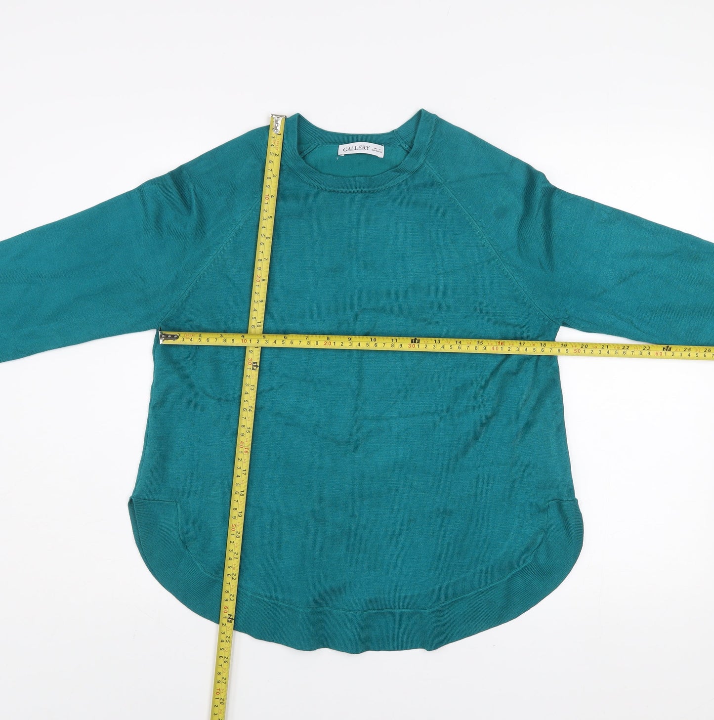 Gallery Women's Green Crew Neck Pullover Jumper UK M