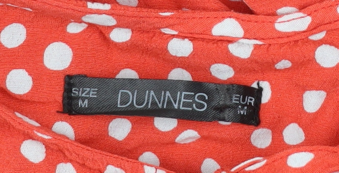 Dunnes Women’s Orange Polka Dot Midi Fit & Flare Dress Size M