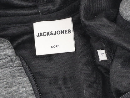 Mens UK Size L JACK & JONES Black Gym & Training Casual Walking Jacket