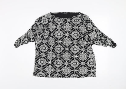 Womens UK Size 16 Quiz Black Tunic Blouse