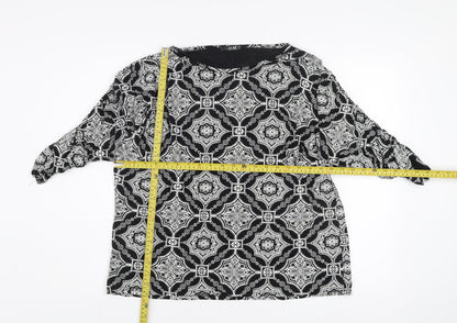 Womens UK Size 16 Quiz Black Tunic Blouse