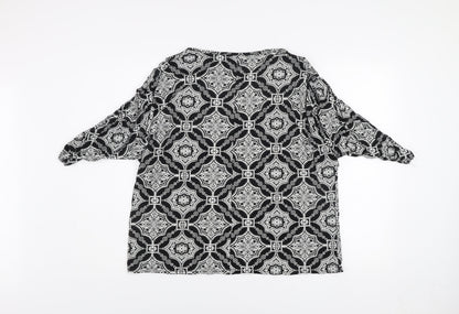 Womens UK Size 16 Quiz Black Tunic Blouse