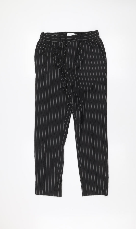 Topman Men's Black Striped Regular Fit Tapered Trousers Size M W30 L32
