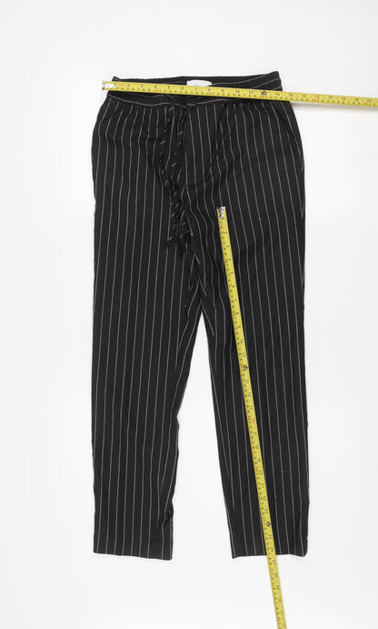 Topman Men's Black Striped Regular Fit Tapered Trousers Size M W30 L32