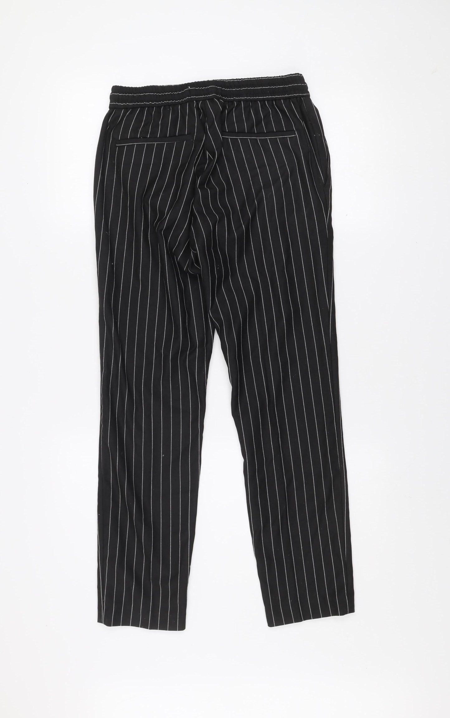 Topman Men's Black Striped Regular Fit Tapered Trousers Size M W30 L32