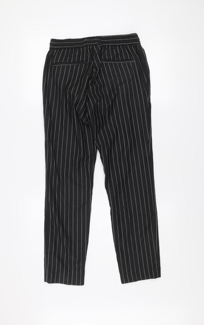 Topman Men's Black Striped Regular Fit Tapered Trousers Size M W30 L32