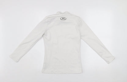 Under Armour Boys White Long Sleeve Mock Neck ColdGear Top L