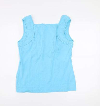 Womens UK Size L Monsoon Blue Basic Tank