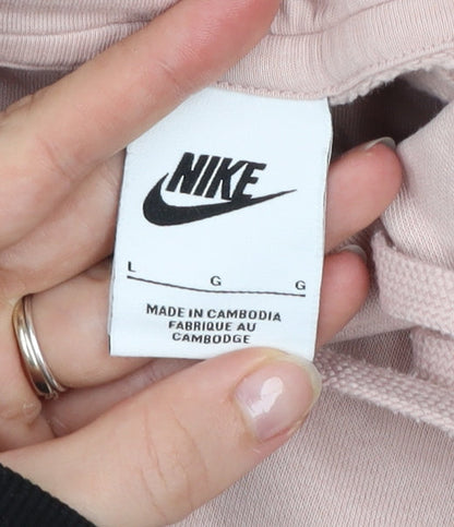 Nike Women’s Pink Pullover Hoodie Cotton Blend Size L