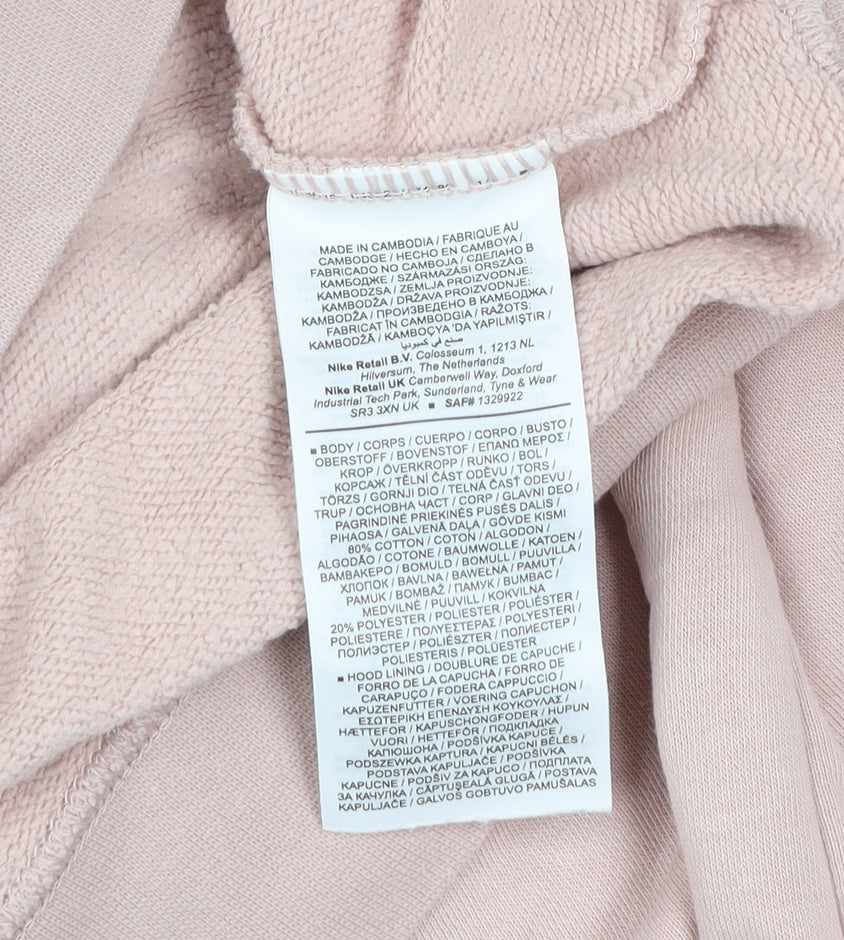 Nike Women’s Pink Pullover Hoodie Cotton Blend Size L