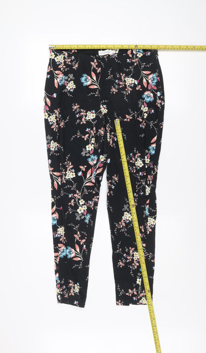 Paraphrase Women’s Black Floral Slim Fit Cotton Stretch Leggings Size S 10