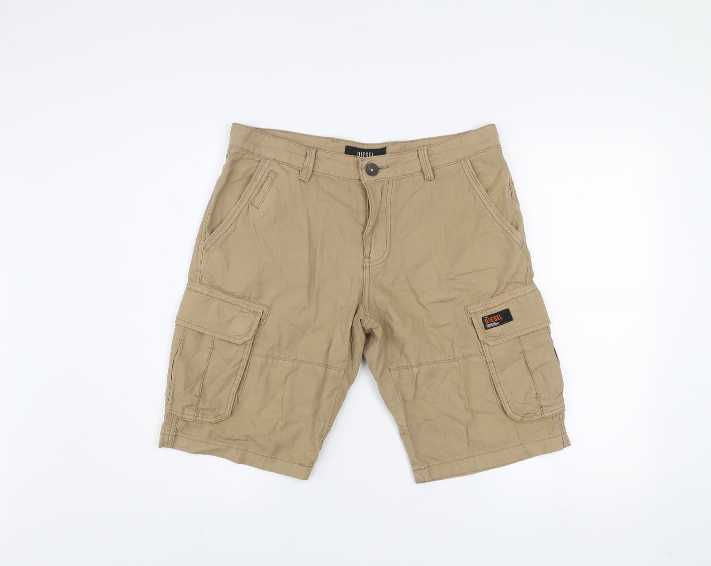 Diesel Men’s Beige Cargo Shorts Size 32 Cotton Canvas Summer