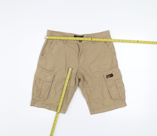 Diesel Men’s Beige Cargo Shorts Size 32 Cotton Canvas Summer