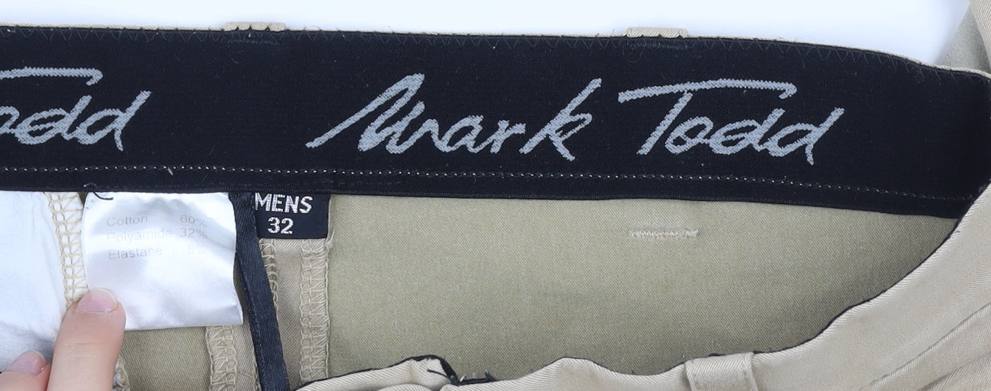 Mark Todd Mens Beige 32 Regular Fit Stretch Trousers