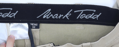 Mark Todd Mens Beige 32 Regular Fit Stretch Trousers