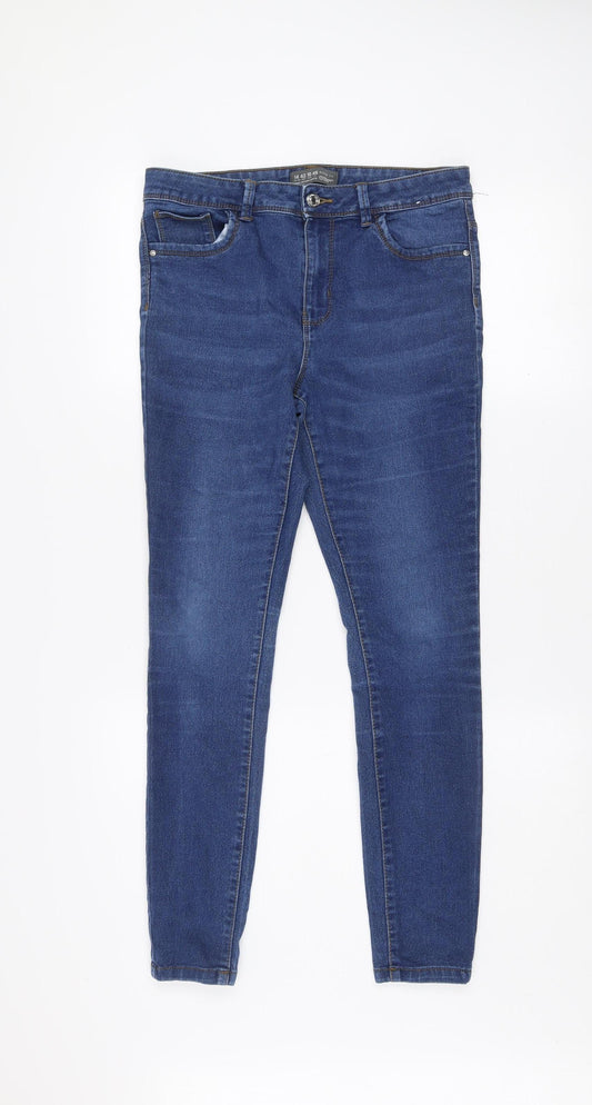Primark Women Blue Skinny Jeans Size 14 Denim Stretch Classic Fit