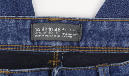 Primark Women Blue Skinny Jeans Size 14 Denim Stretch Classic Fit