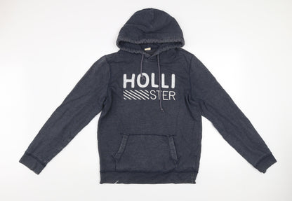 Mens UK Size M Hollister Blue Pullover Hoodie