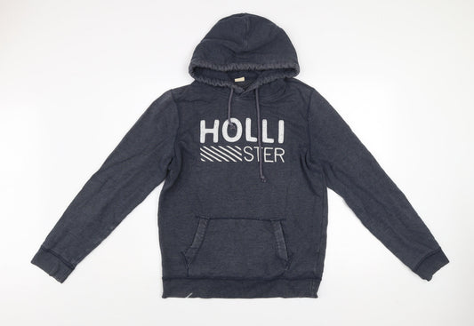Mens UK Size M Hollister Blue Pullover Hoodie