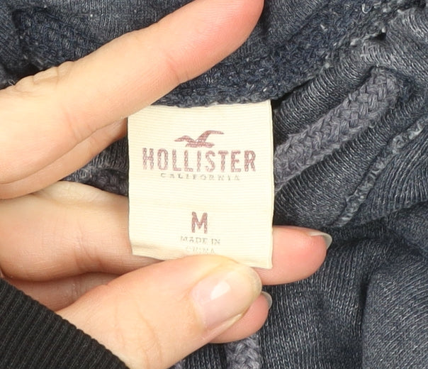 Mens UK Size M Hollister Blue Pullover Hoodie