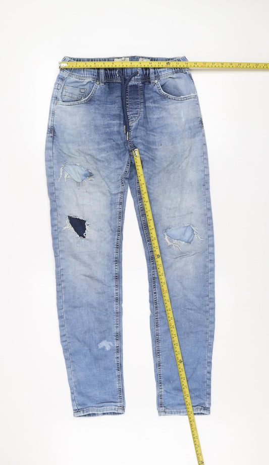 Celio Blue French Market Skinny Fit Light Blue Distressed Jeans Men EUR 36