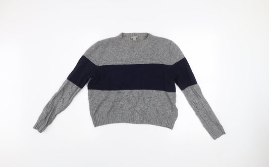 COS Womens Grey Wool Crew Neck Long Sleeve Pullover Jumper XS