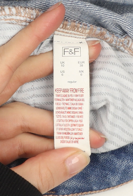 F&F Women’s Blue Straight Leg Jeans Size 10 Regular Denim