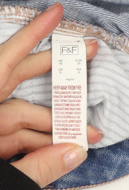 F&F Women’s Blue Straight Leg Jeans Size 10 Regular Denim