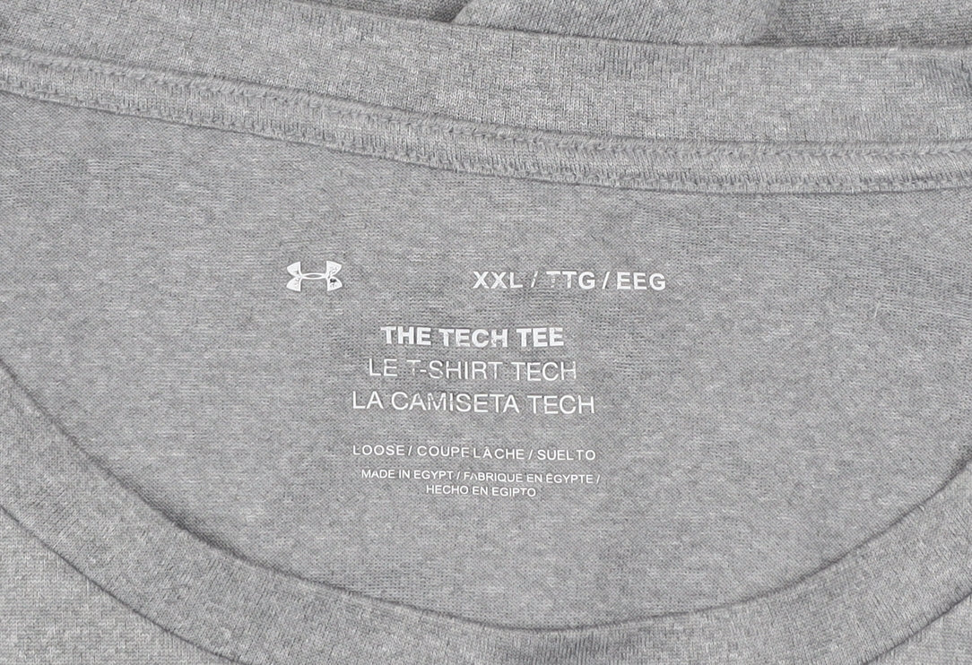 Under Armour Men's Grey 2XL Tech Tee T-Shirt Loose Fit Sports Top