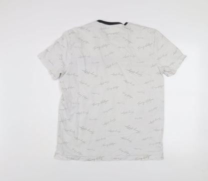 Tommy Hilfiger Men's White Regular Fit Logo Short Sleeve T-Shirt Size L