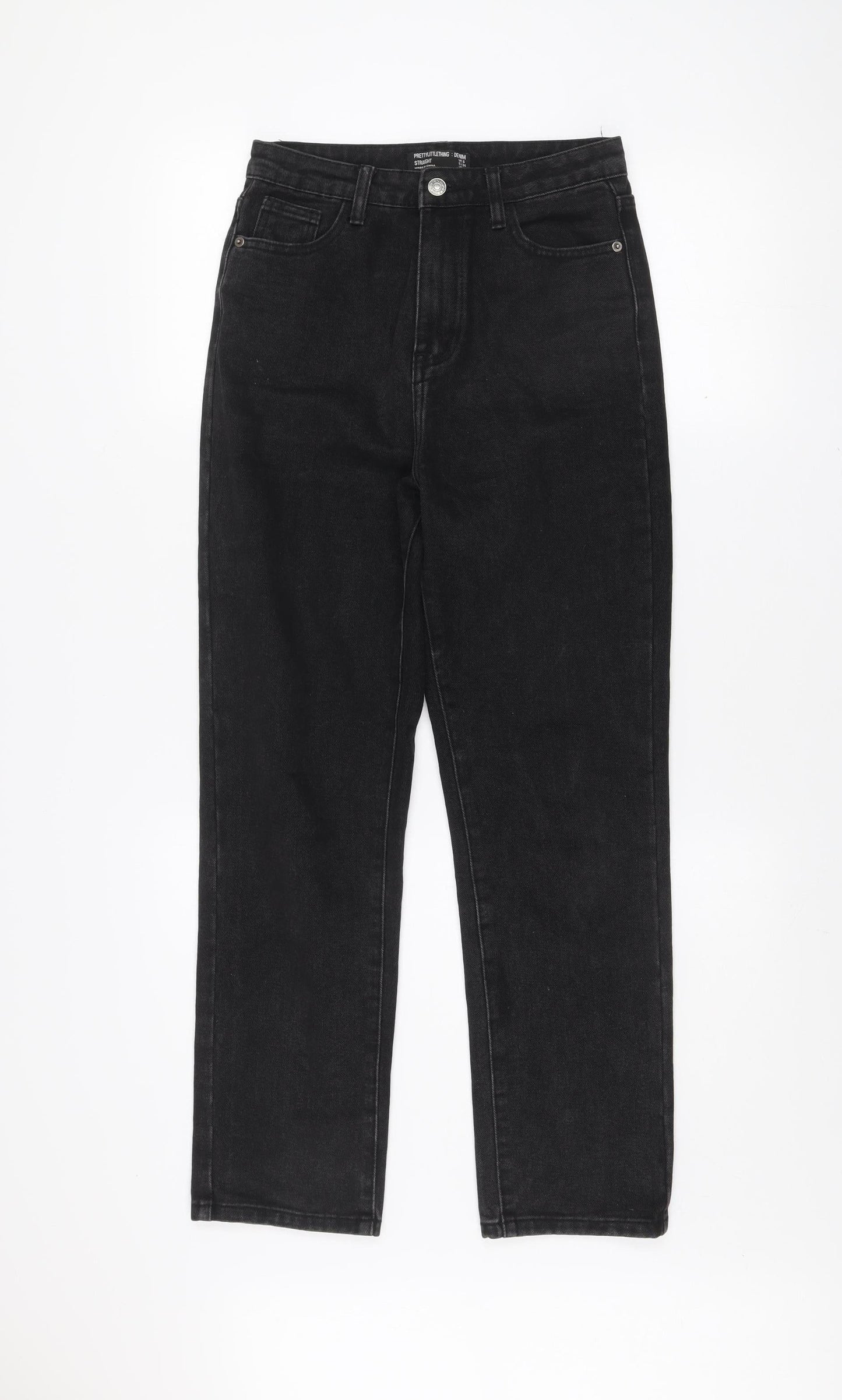 PrettyLittleThing Women Black Size 6 Straight Denim Jeans