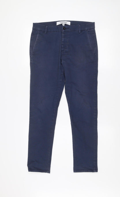 Topman Men's Blue Slim Fit Stretch Chino Trousers W30 L30