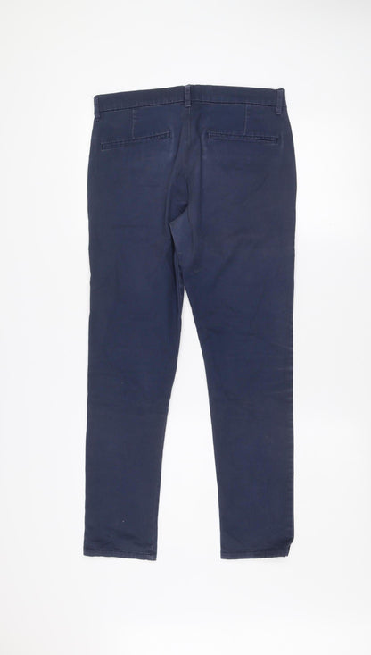 Topman Men's Blue Slim Fit Stretch Chino Trousers W30 L30