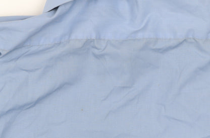 Dunnes Stores Men's Blue Slim Fit Long Sleeve Button-Up Shirt 16.5in 42cm