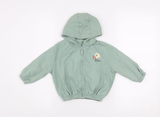 Girls UK Size 2-3 Years Bonnes Stores Green Basic Jacket