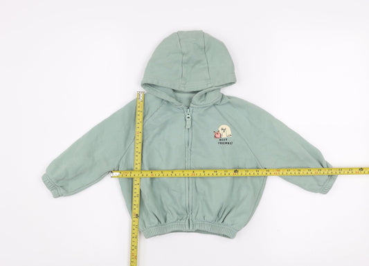 Girls UK Size 2-3 Years Bonnes Stores Green Basic Jacket