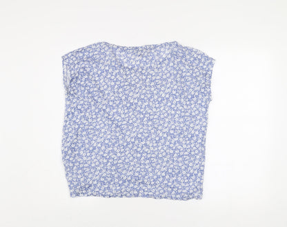 Womens UK Size 8 ESMARA Blue Basic T-Shirt