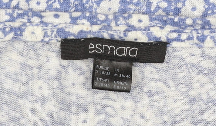 Womens UK Size 8 ESMARA Blue Basic T-Shirt
